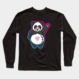 Hello Giant Panda Bear Heart Long Sleeve T-Shirt